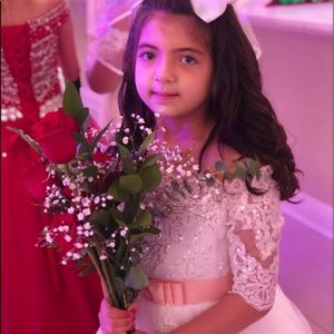 Lace flower girl dress